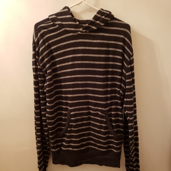 Kayden K. Black & Gray Striped Hoodie Large - Picture 2 of 10